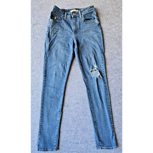 Levi's 721 Jeans Women's Size 28 Blue High Rise Skinny Distressed Medium Wash
